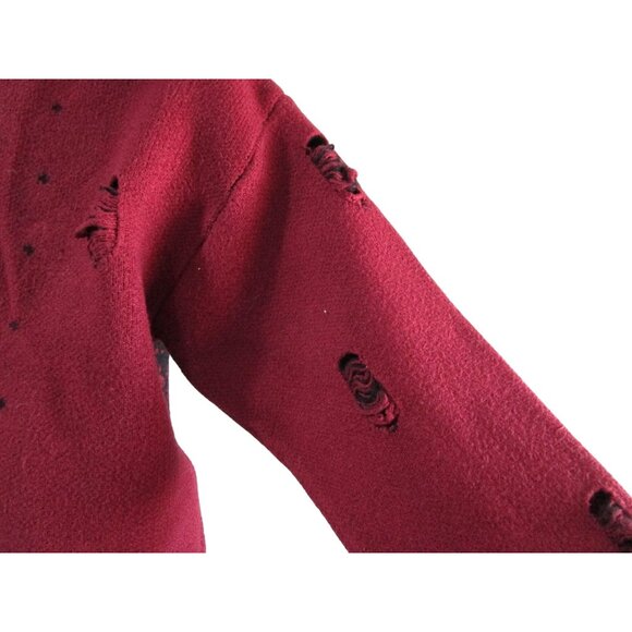 Distressed Salvation Priest Graphic Knit Tattered Thrashed Gothic Sweater EUC XL - Picture 6 of 16